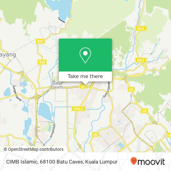 Peta CIMB Islamic, 68100 Batu Caves