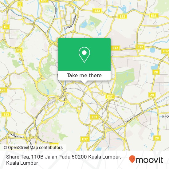 Peta Share Tea, 110B Jalan Pudu 50200 Kuala Lumpur