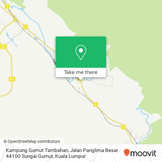 Peta Kampung Gumut Tambahan, Jalan Panglima Besar 44100 Sungai Gumut