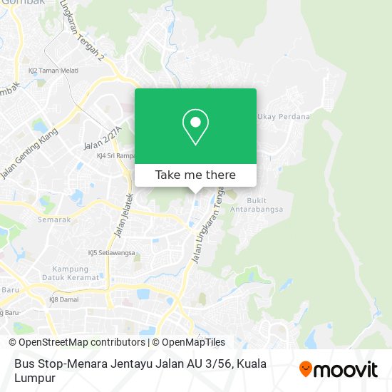 Peta Bus Stop-Menara Jentayu Jalan AU 3 / 56