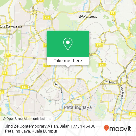 Jing Ze Contemporary Asian, Jalan 17 / 54 46400 Petaling Jaya map