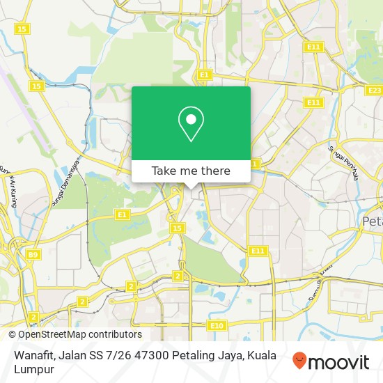 Wanafit, Jalan SS 7 / 26 47300 Petaling Jaya map