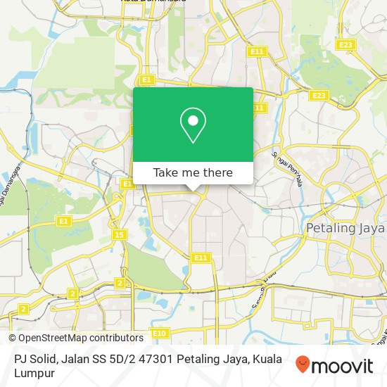 Peta PJ Solid, Jalan SS 5D / 2 47301 Petaling Jaya