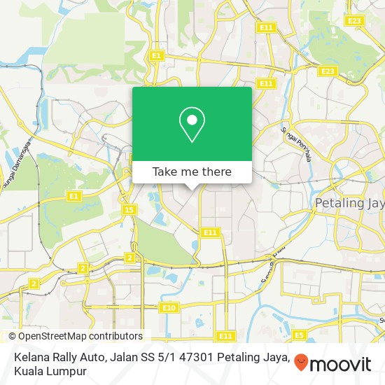 Kelana Rally Auto, Jalan SS 5 / 1 47301 Petaling Jaya map