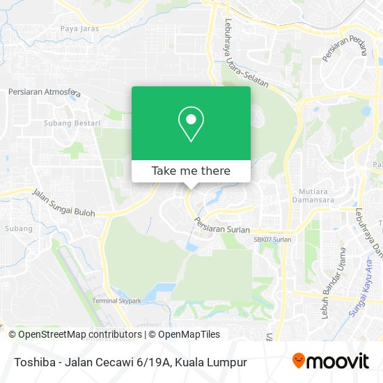 Toshiba - Jalan Cecawi 6/19A map