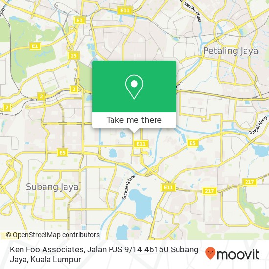 Peta Ken Foo Associates, Jalan PJS 9 / 14 46150 Subang Jaya