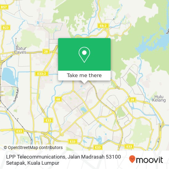 Peta LPP Telecommunications, Jalan Madrasah 53100 Setapak