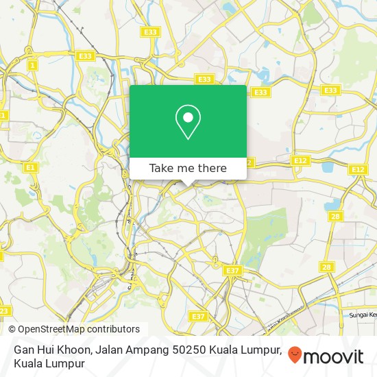Peta Gan Hui Khoon, Jalan Ampang 50250 Kuala Lumpur