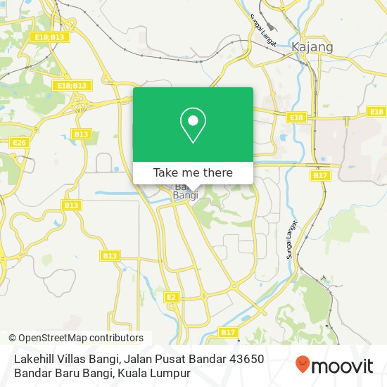 Lakehill Villas Bangi, Jalan Pusat Bandar 43650 Bandar Baru Bangi map