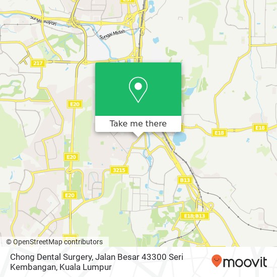 Peta Chong Dental Surgery, Jalan Besar 43300 Seri Kembangan