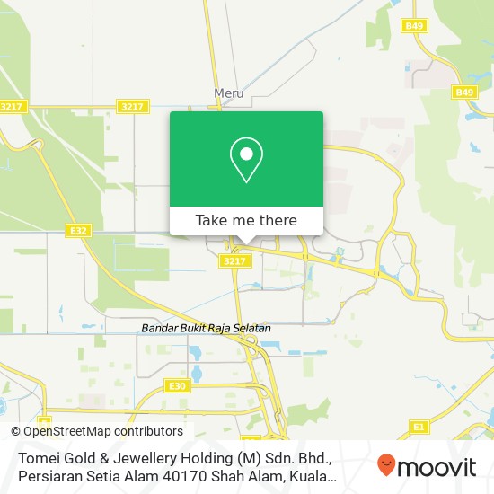 Tomei Gold & Jewellery Holding (M) Sdn. Bhd., Persiaran Setia Alam 40170 Shah Alam map