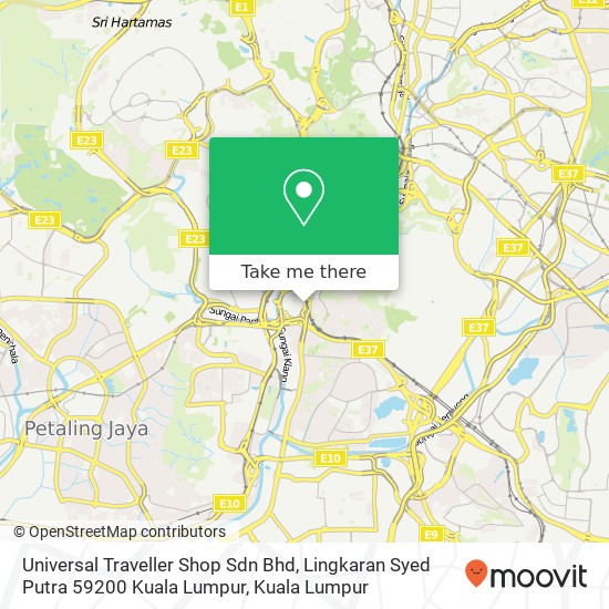 Universal Traveller Shop Sdn Bhd, Lingkaran Syed Putra 59200 Kuala Lumpur map