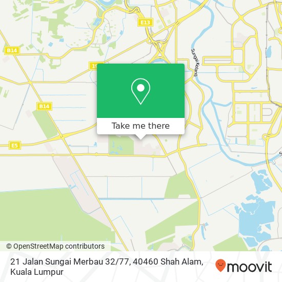 Peta 21 Jalan Sungai Merbau 32 / 77, 40460 Shah Alam