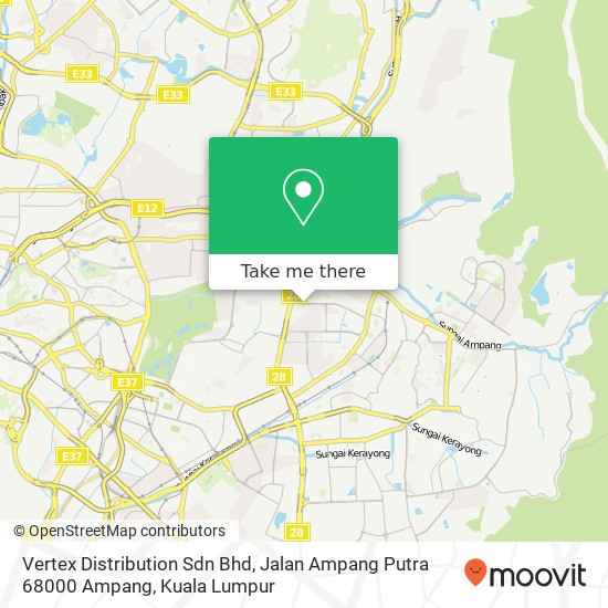 Vertex Distribution Sdn Bhd, Jalan Ampang Putra 68000 Ampang map