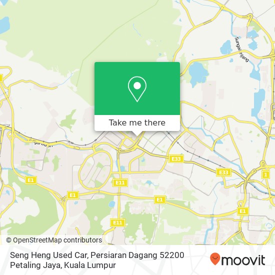 Peta Seng Heng Used Car, Persiaran Dagang 52200 Petaling Jaya