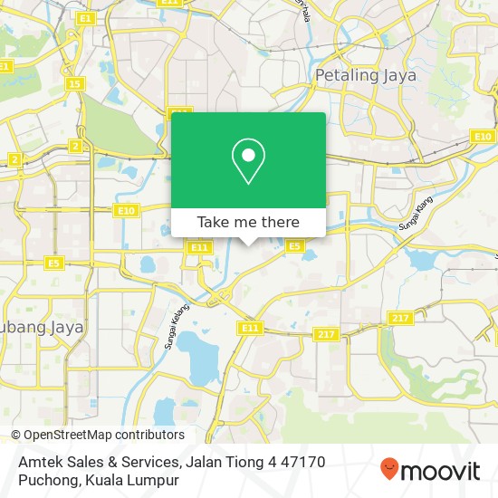 Amtek Sales & Services, Jalan Tiong 4 47170 Puchong map