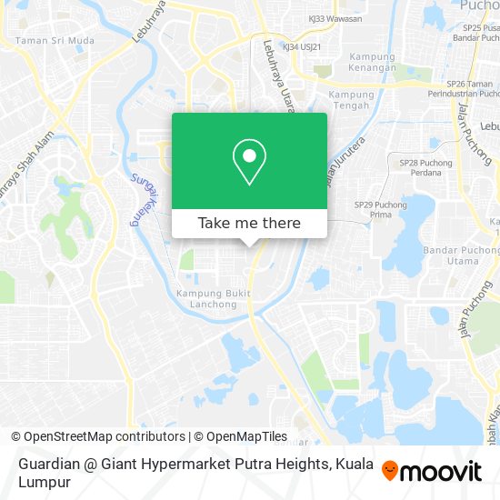 How To Get To Guardian Giant Hypermarket Putra Heights In Shah Alam By Bus Or Mrt Lrt