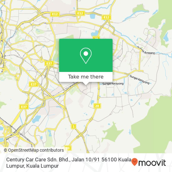 Century Car Care Sdn. Bhd., Jalan 10 / 91 56100 Kuala Lumpur map