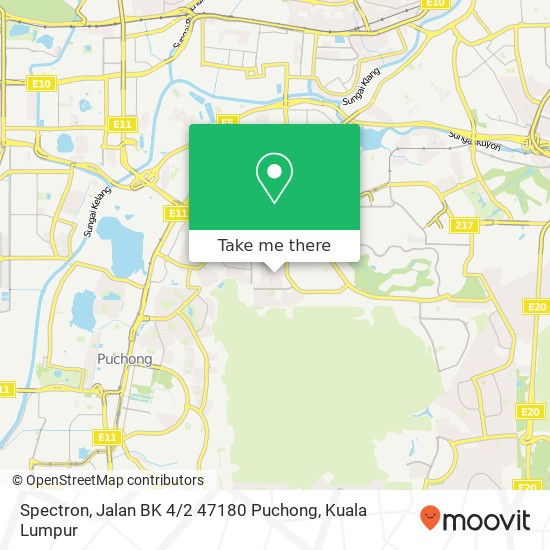 Peta Spectron, Jalan BK 4 / 2 47180 Puchong