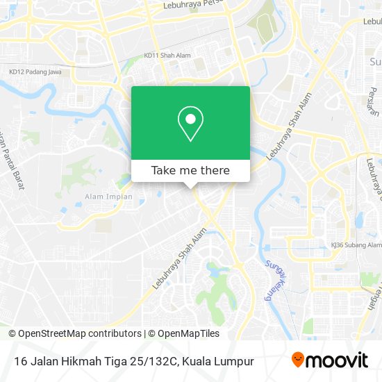 Peta 16 Jalan Hikmah Tiga 25/132C