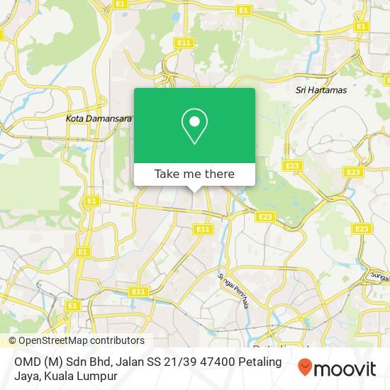 OMD (M) Sdn Bhd, Jalan SS 21 / 39 47400 Petaling Jaya map