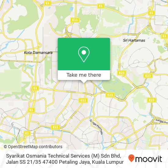 Syarikat Osmania Technical Services (M) Sdn Bhd, Jalan SS 21 / 35 47400 Petaling Jaya map