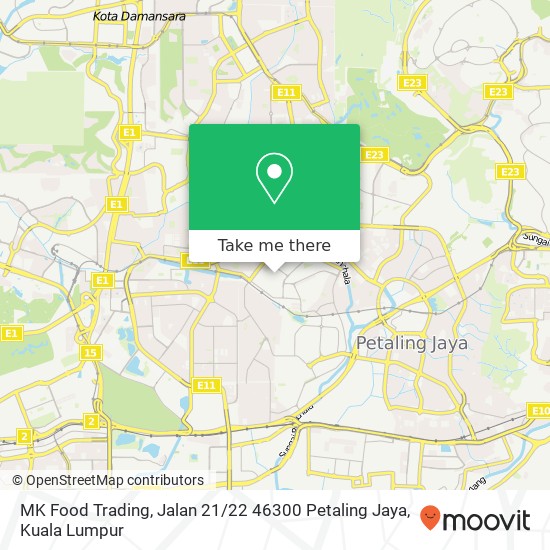 Peta MK Food Trading, Jalan 21 / 22 46300 Petaling Jaya