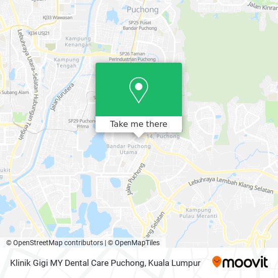 Peta Klinik Gigi MY Dental Care Puchong