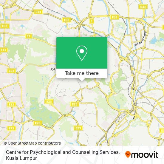 Centre for Psychological and Counselling Services map