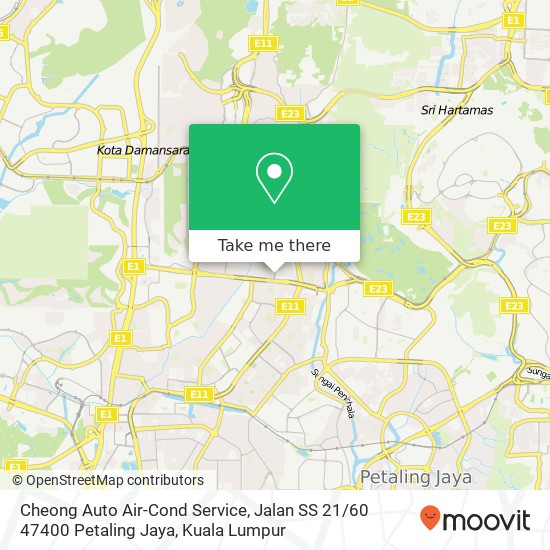 Cheong Auto Air-Cond Service, Jalan SS 21 / 60 47400 Petaling Jaya map