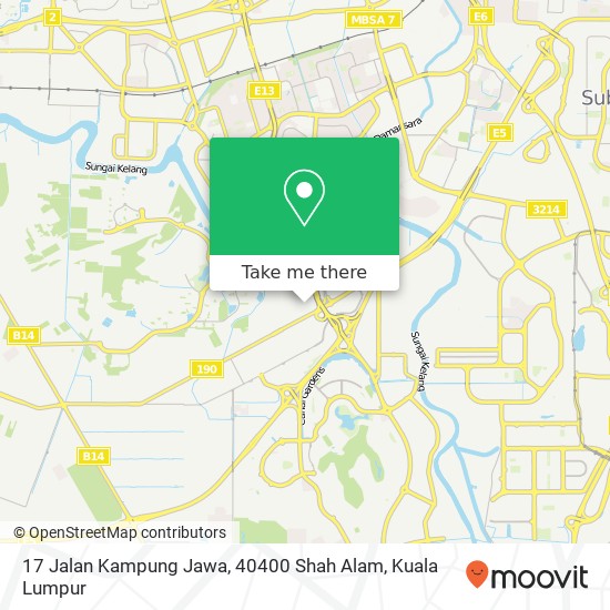 Peta 17 Jalan Kampung Jawa, 40400 Shah Alam