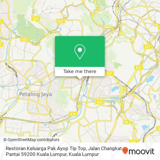 Peta Restoran Keluarga Pak Ayop Tip Top, Jalan Changkat Pantai 59200 Kuala Lumpur