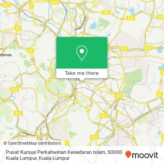 Peta Pusat Kursus Perkahwinan Kesedaran Islam, 50000 Kuala Lumpur