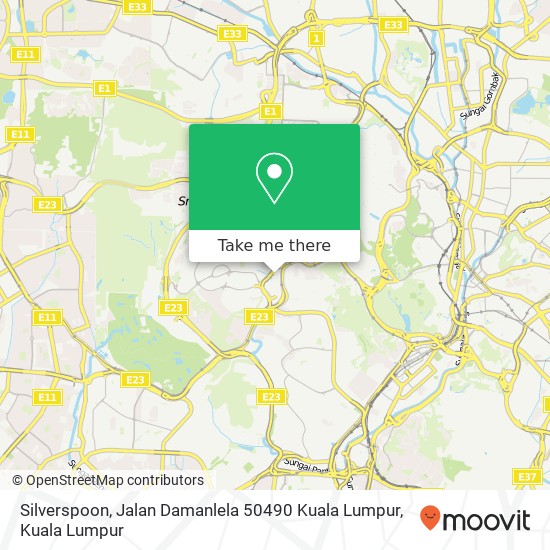 Peta Silverspoon, Jalan Damanlela 50490 Kuala Lumpur