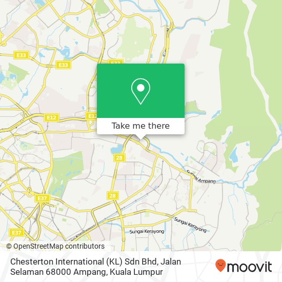 Chesterton International (KL) Sdn Bhd, Jalan Selaman 68000 Ampang map