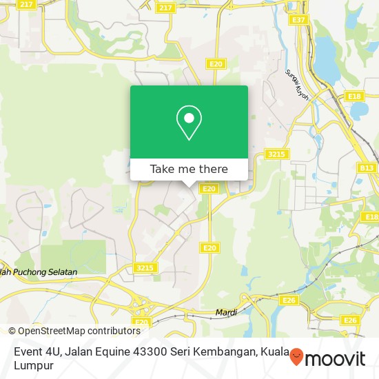 Event 4U, Jalan Equine 43300 Seri Kembangan map