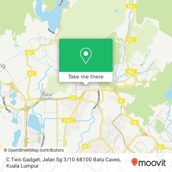 C Two Gadget, Jalan Sg 3 / 10 68100 Batu Caves map