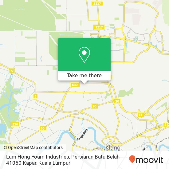 Peta Lam Hong Foam Industries, Persiaran Batu Belah 41050 Kapar