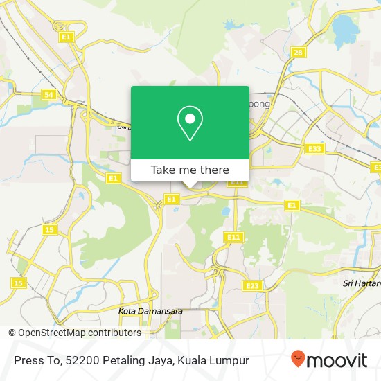 Press To, 52200 Petaling Jaya map