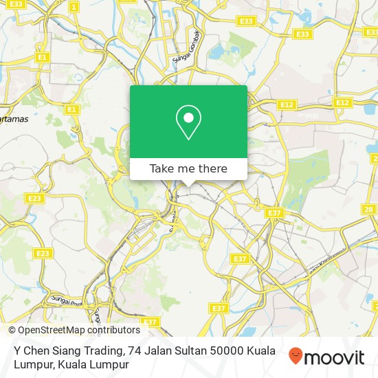 Peta Y Chen Siang Trading, 74 Jalan Sultan 50000 Kuala Lumpur