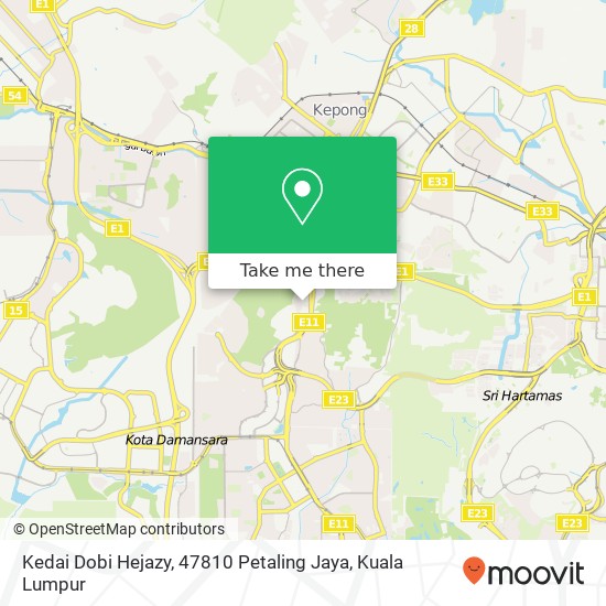 Kedai Dobi Hejazy, 47810 Petaling Jaya map