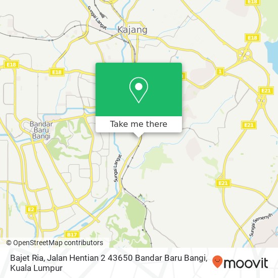 Peta Bajet Ria, Jalan Hentian 2 43650 Bandar Baru Bangi