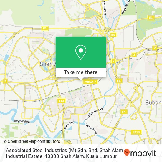 Associated Steel Industries (M) Sdn. Bhd. Shah Alam Industrial Estate, 40000 Shah Alam map