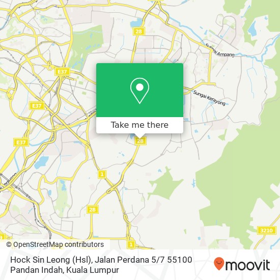 Peta Hock Sin Leong (Hsl), Jalan Perdana 5 / 7 55100 Pandan Indah