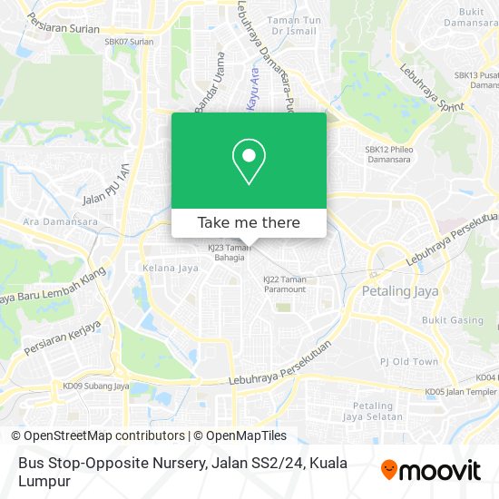 Bus Stop-Opposite Nursery, Jalan SS2 / 24 map