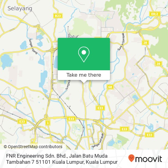Peta FNR Engineering Sdn. Bhd., Jalan Batu Muda Tambahan 7 51101 Kuala Lumpur
