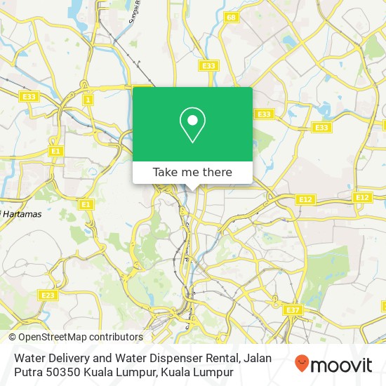 Peta Water Delivery and Water Dispenser Rental, Jalan Putra 50350 Kuala Lumpur