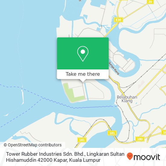 Tower Rubber Industries Sdn. Bhd., Lingkaran Sultan Hishamuddin 42000 Kapar map