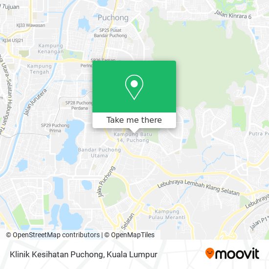 Klinik Kesihatan Puchong map