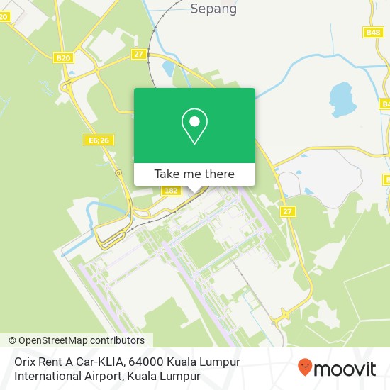 Orix Rent A Car-KLIA, 64000 Kuala Lumpur International Airport map